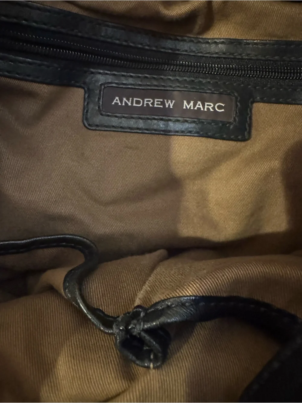 Andrew Marc Black Leather Hobo Shoulder Bag
